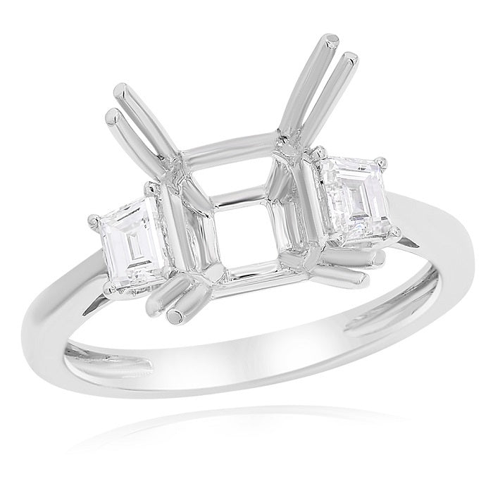 0.45 ct. Diamond 18K White Gold Engagement Ring Mounting