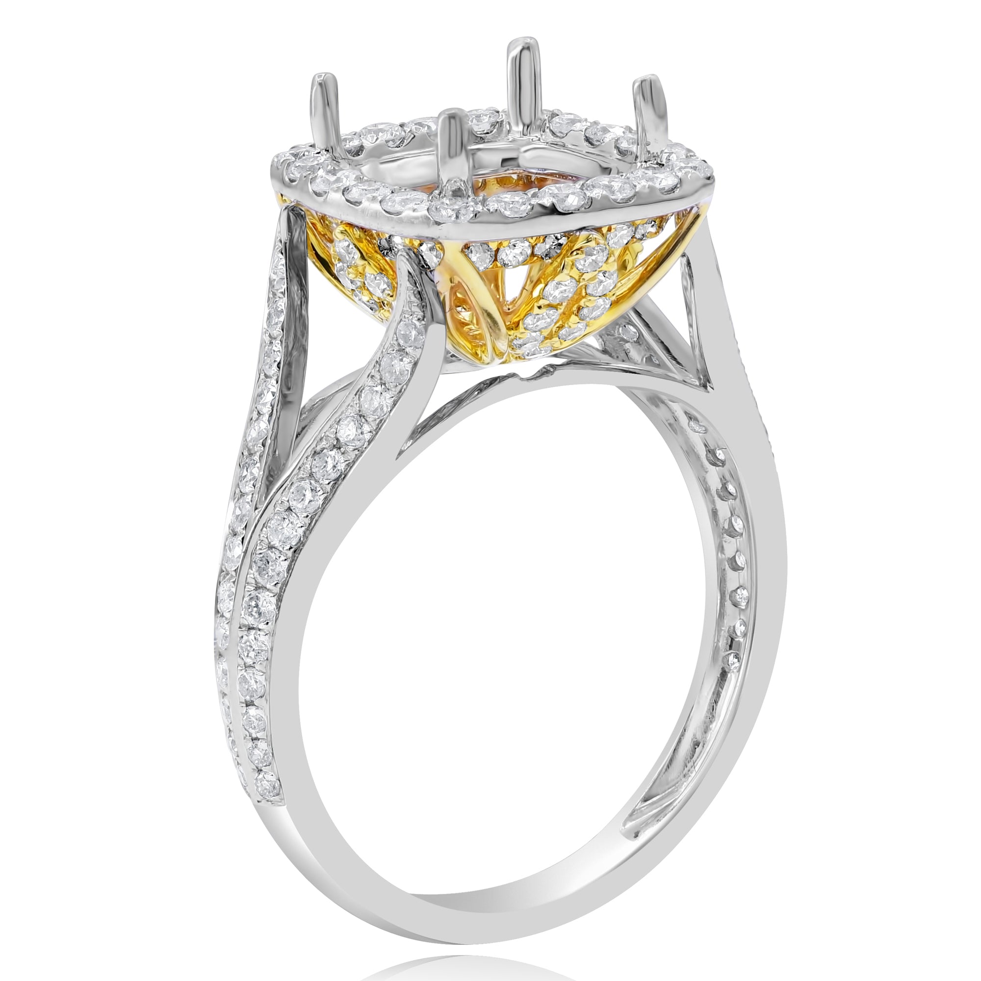 1.14 ct. Diamond 18K Two Tone Gold Ring Mounting