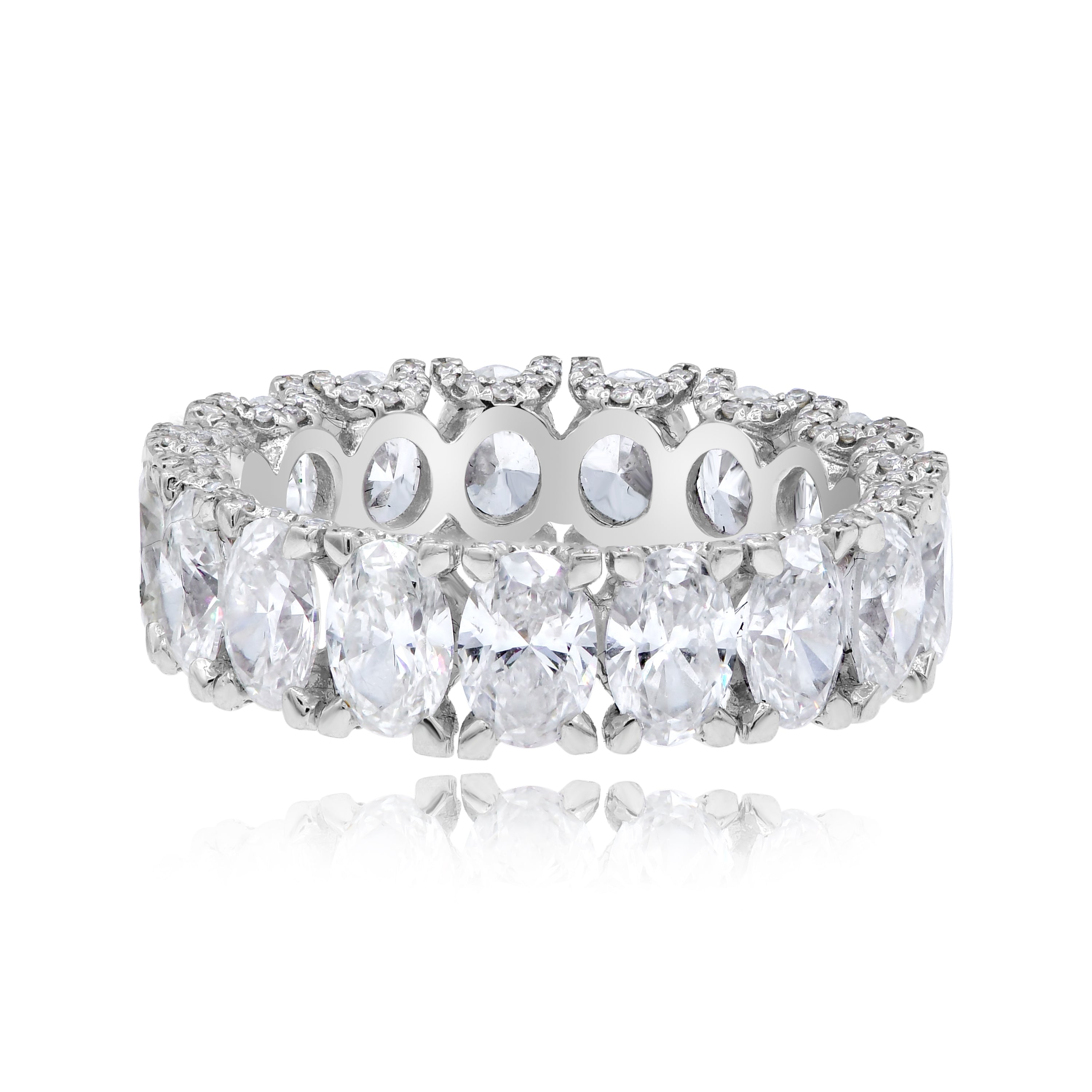 5.67 ct. Diamond 18K White Gold Hidden Halo Eternity Band