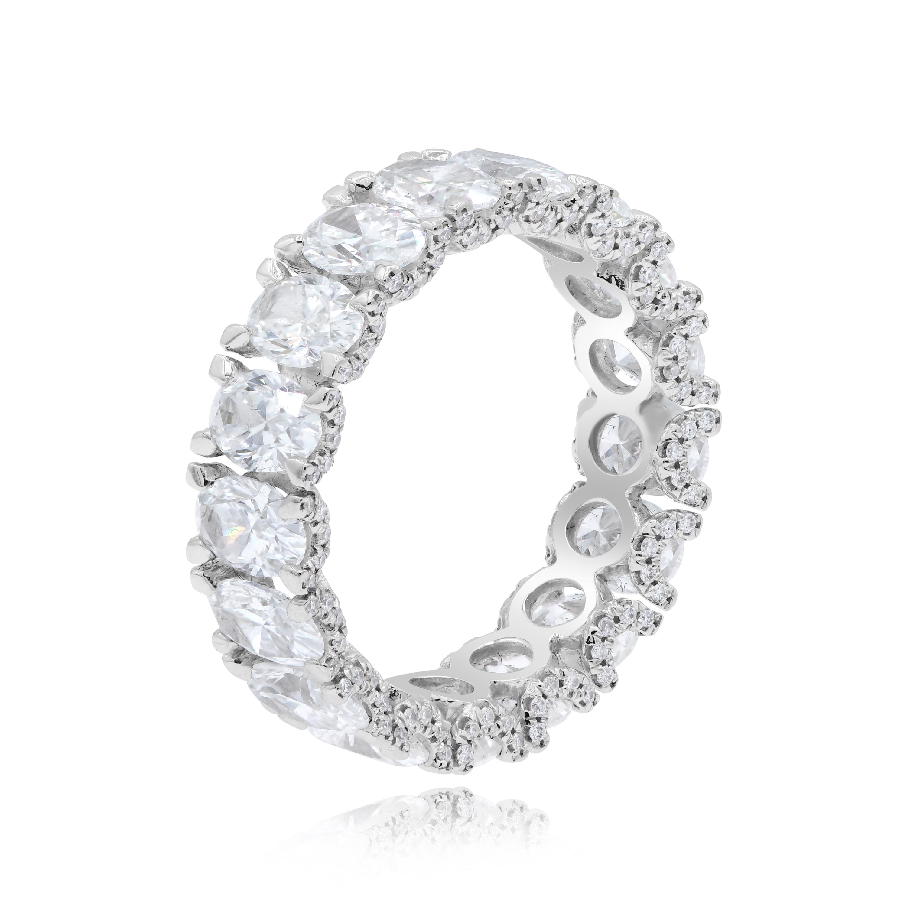 5.67 ct. Diamond 18K White Gold Hidden Halo Eternity Band