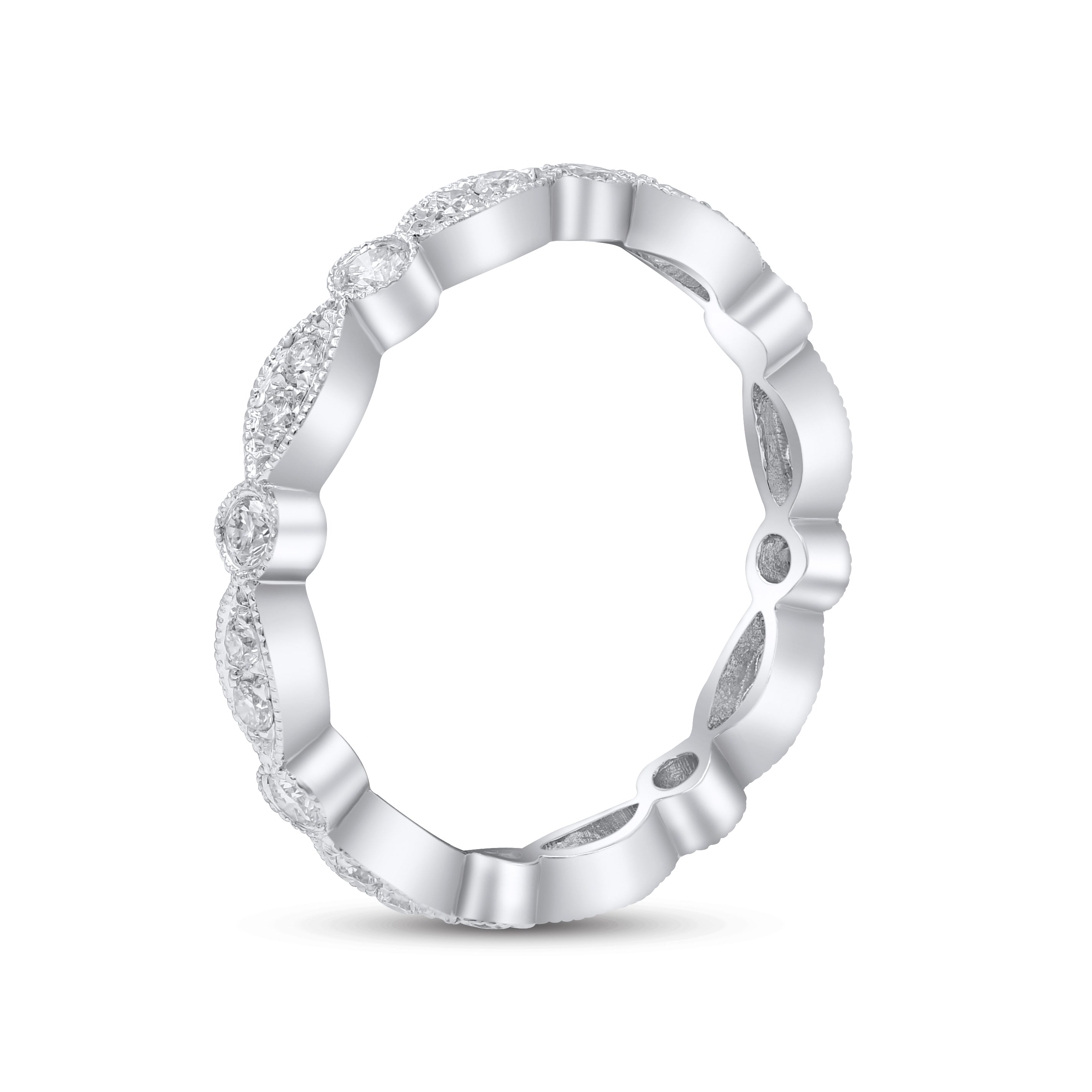 0.38 ct. Diamond 14K White Gold Swirl Band