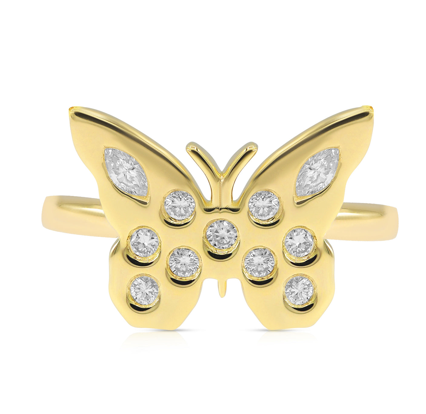 0.41 ct. Diamond 14K Yellow Gold Butterfly Ring
