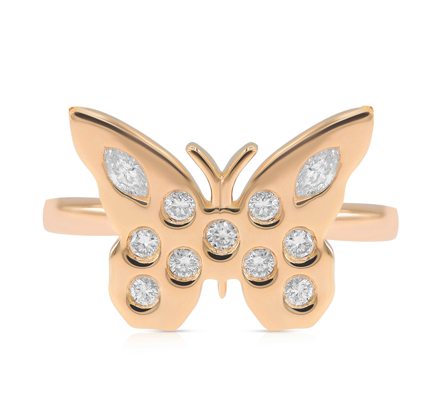 0.4 ct. Diamond 14K Rose Gold Butterfly Ring