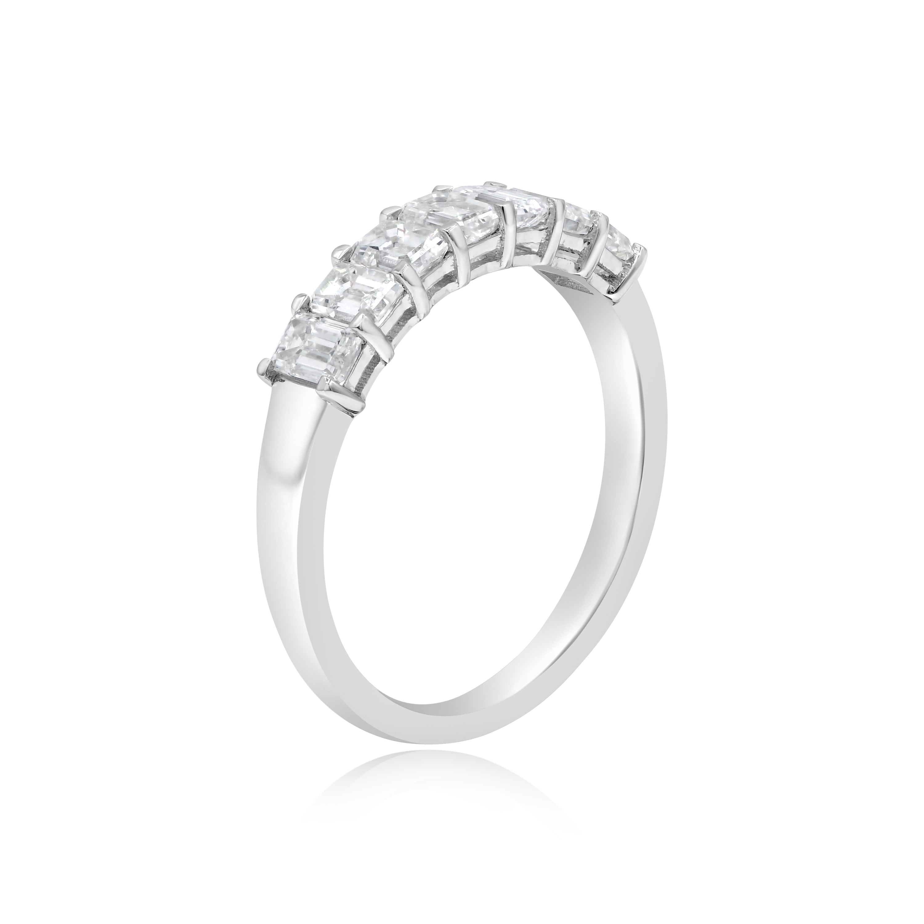 1.32 ct. Diamond 18K White Gold Semi Eternity Band