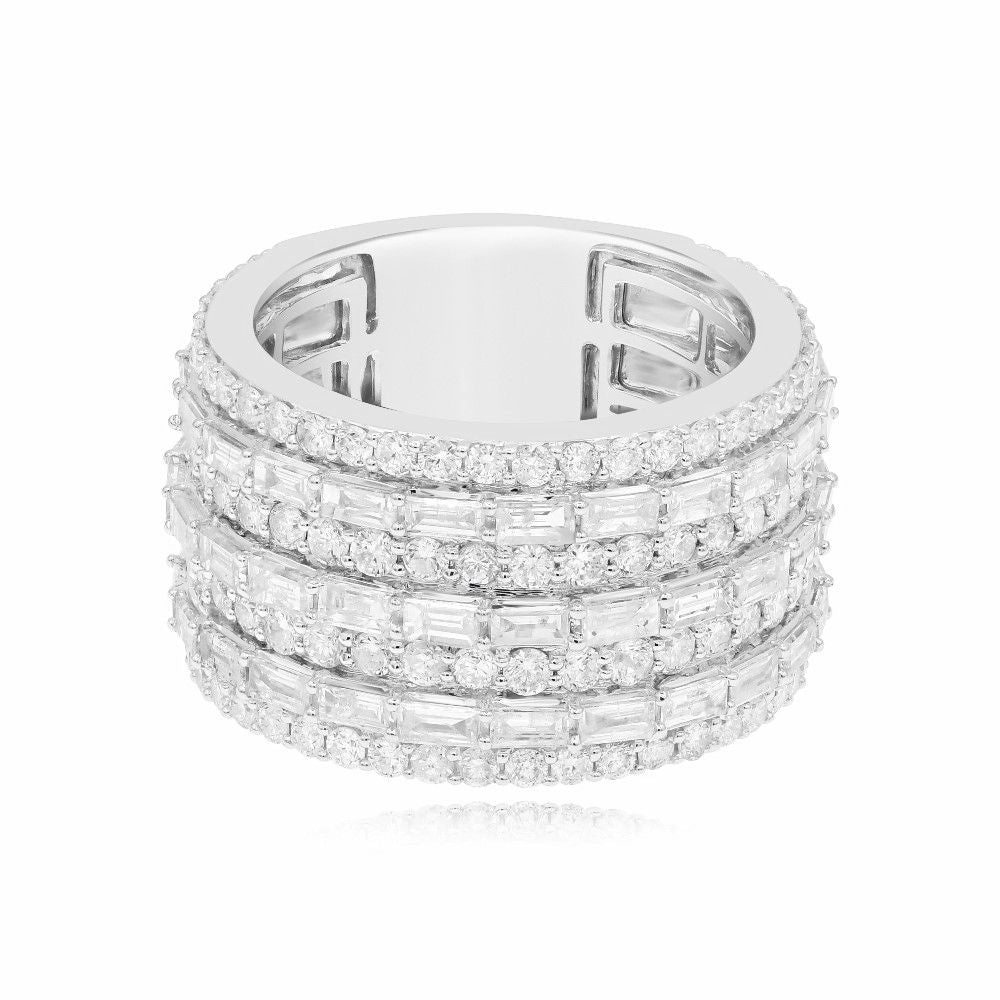 4.17 ct. Diamond 14K Yellow Gold Multi-Row Wide Band