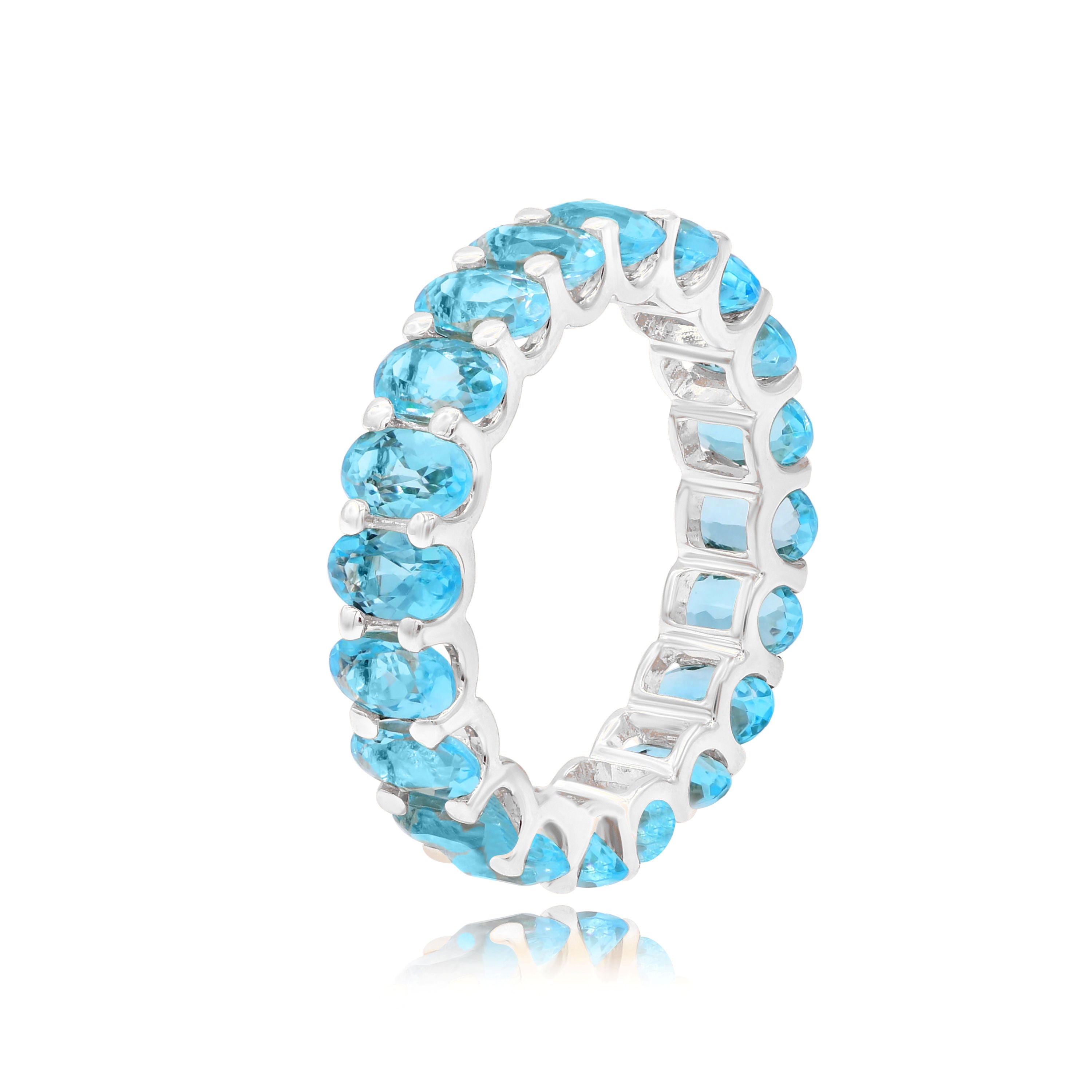 6.35 ct. Topaz 14K White Gold Eternity Band