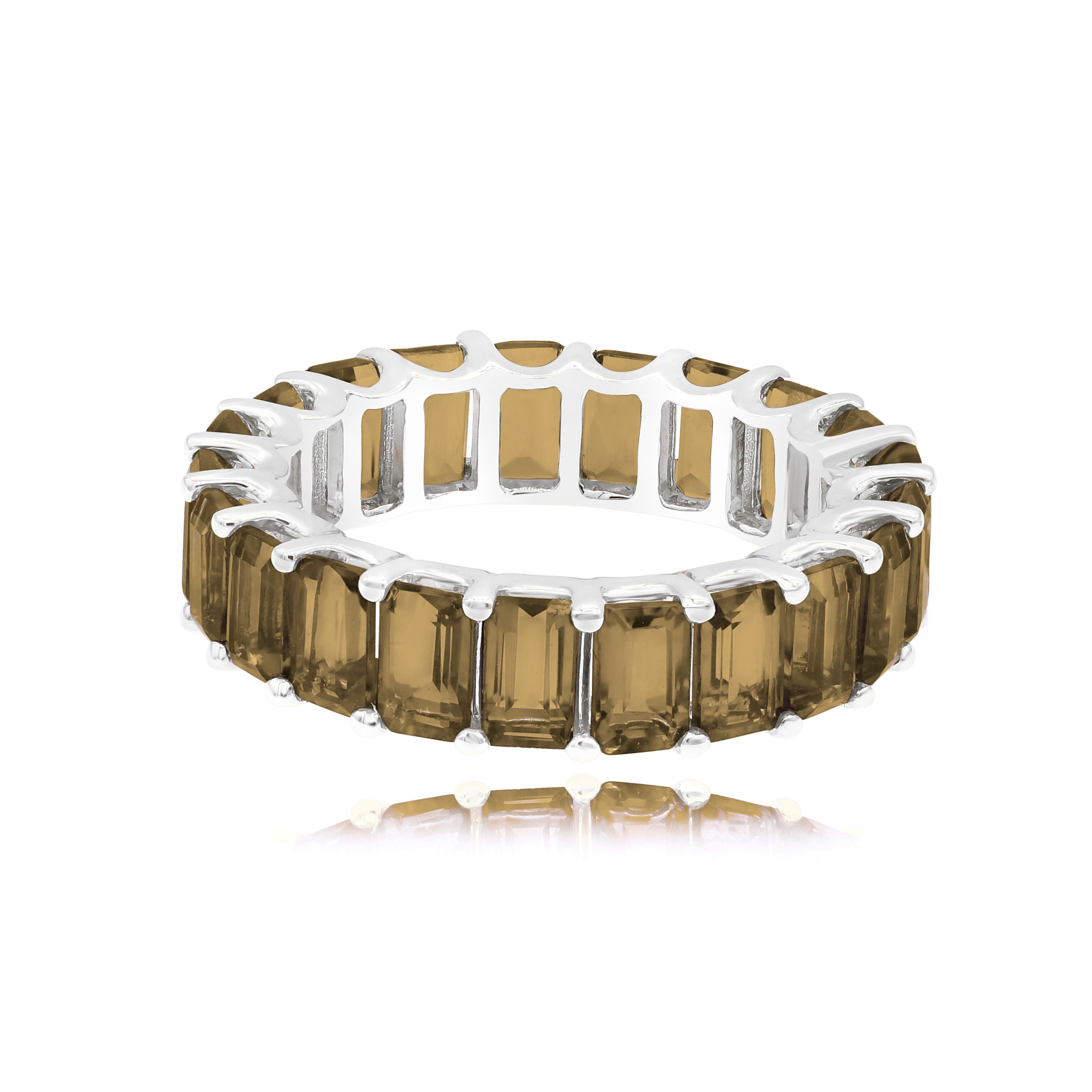 5.55 ct. Citrine 14K White Gold Eternity Band