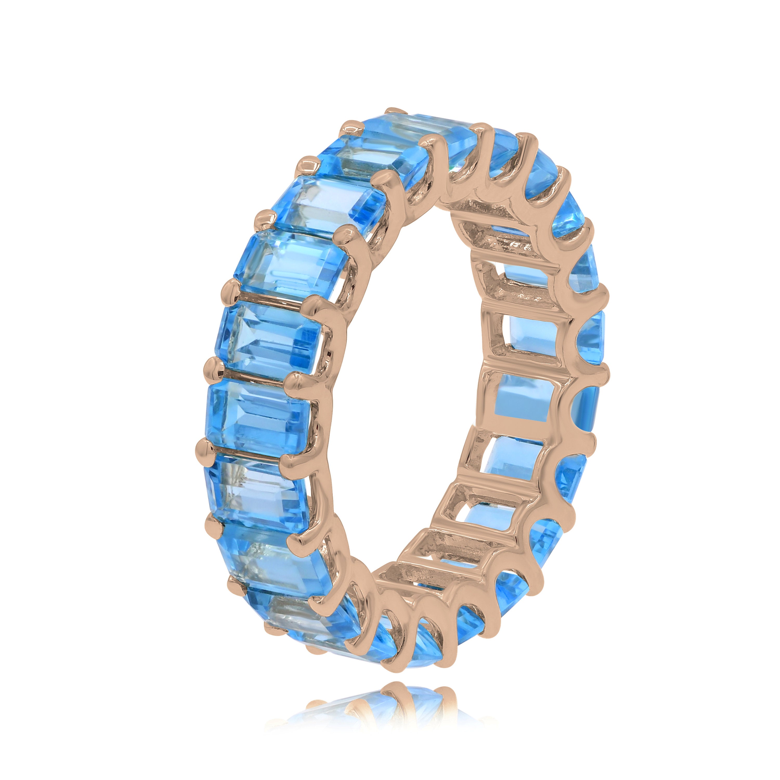 7.38 ct. Topaz 14K Rose Gold Eternity Band