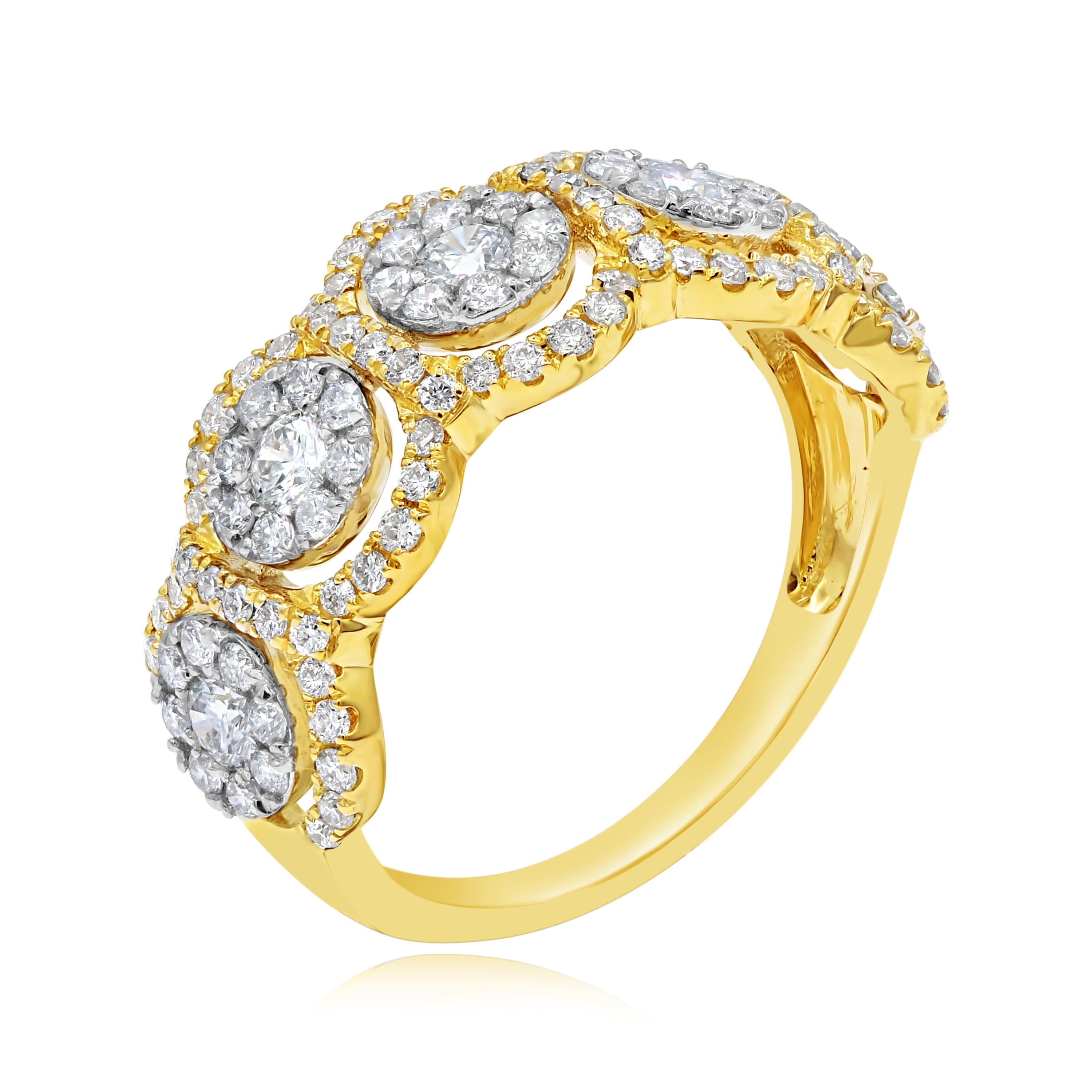 1.26 ct. Diamond 14K Two Tone Gold Bubble Ring
