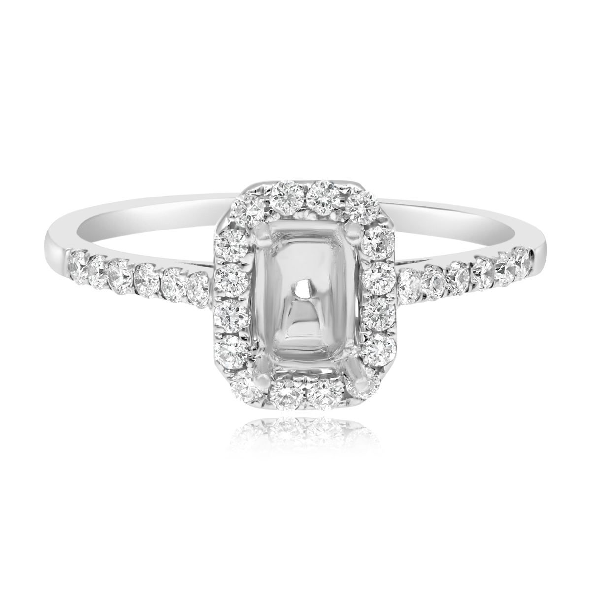 White Diamond Semi Mount Ring