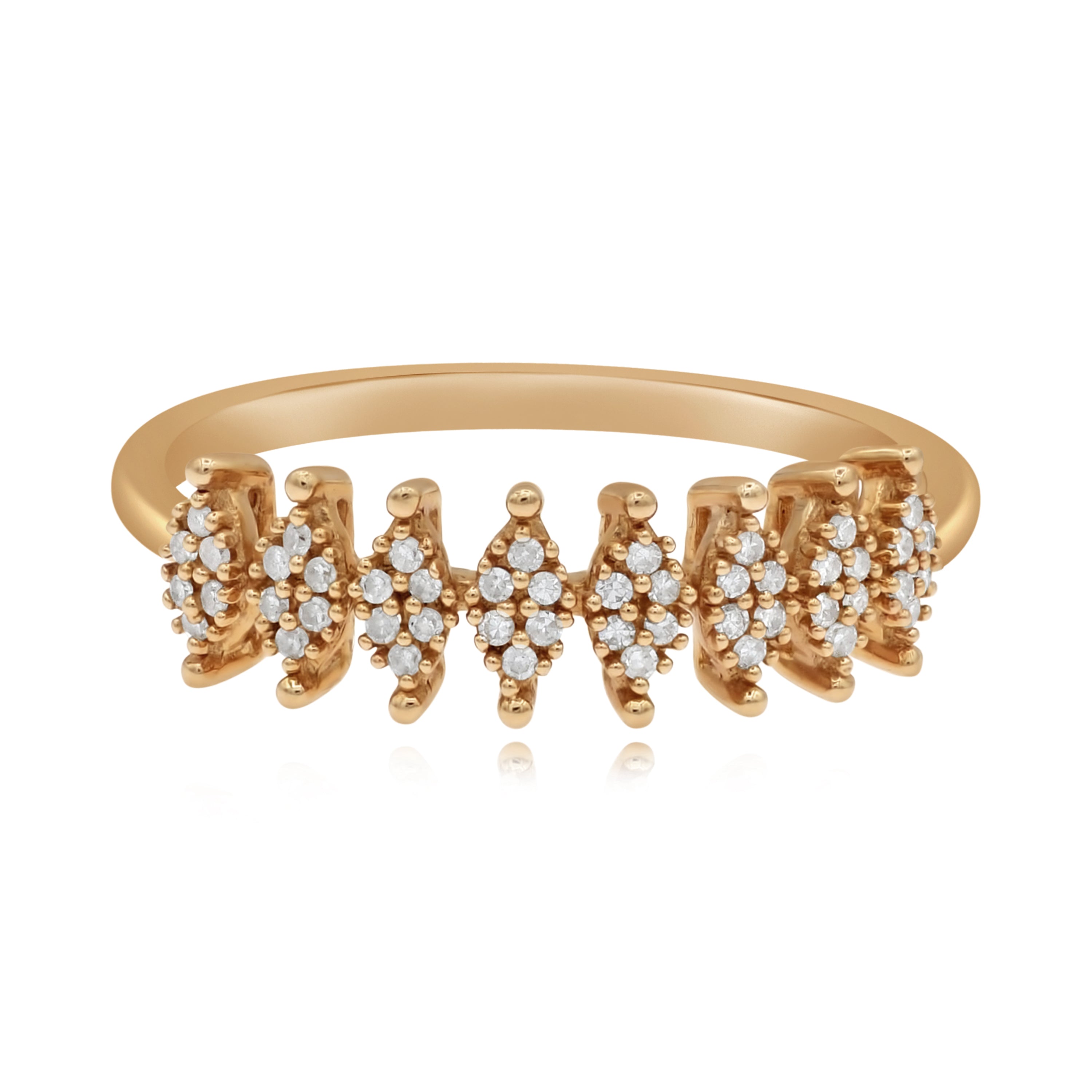 0.15 ct. Diamond 14K Rose Gold Marquise Cluster Ring