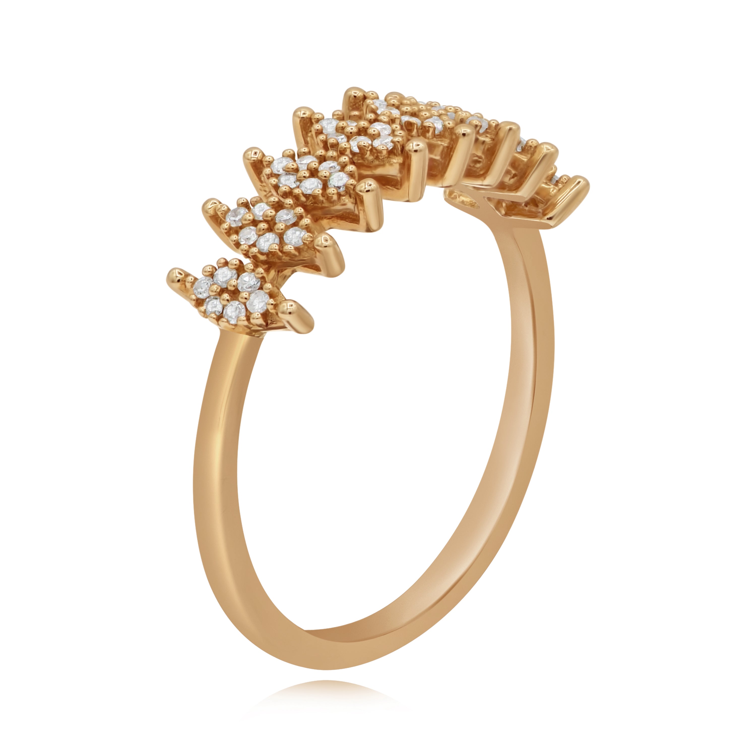 0.15 ct. Diamond 14K Rose Gold Marquise Cluster Ring