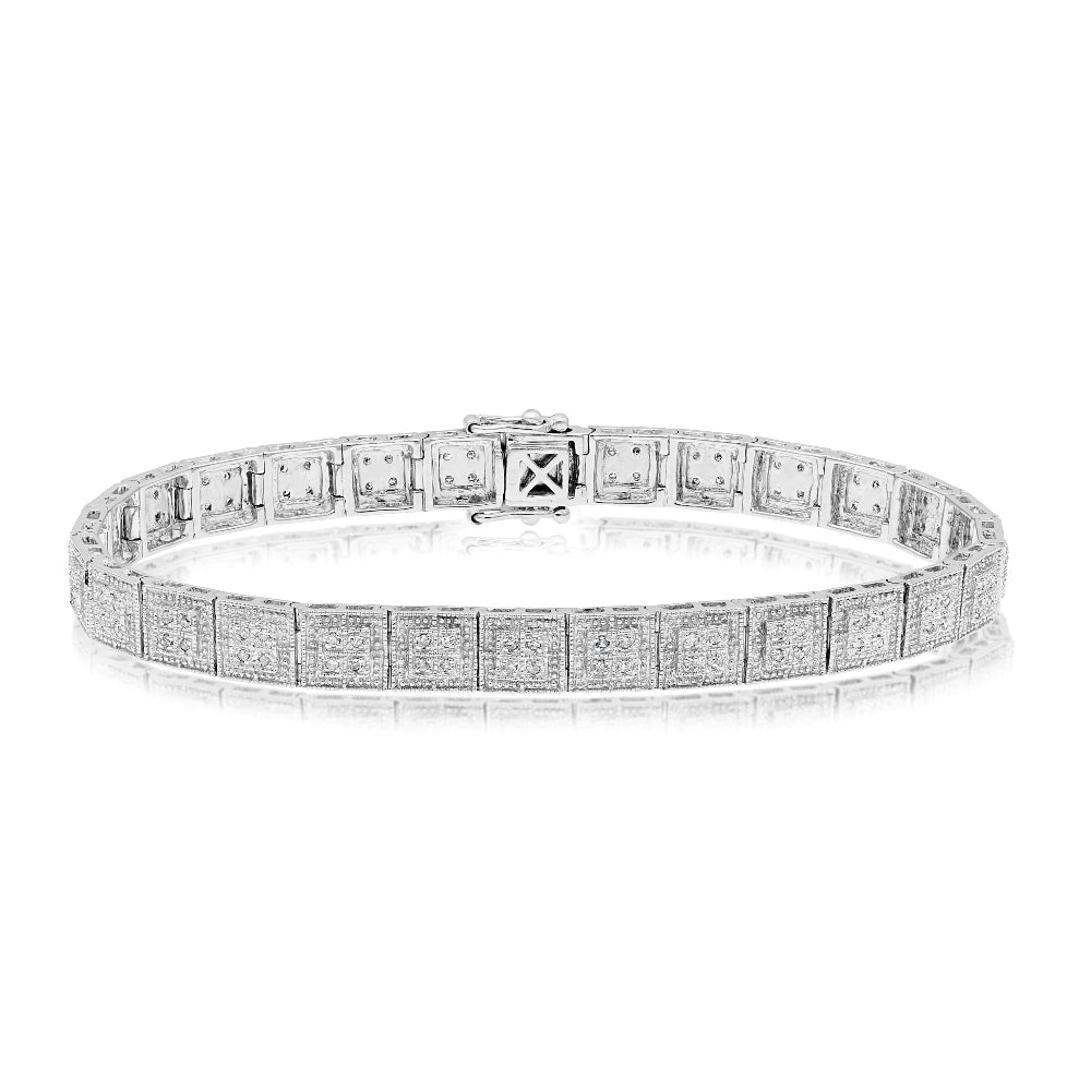 0.43 ct. Diamond 14K White Gold Halo Bracelet