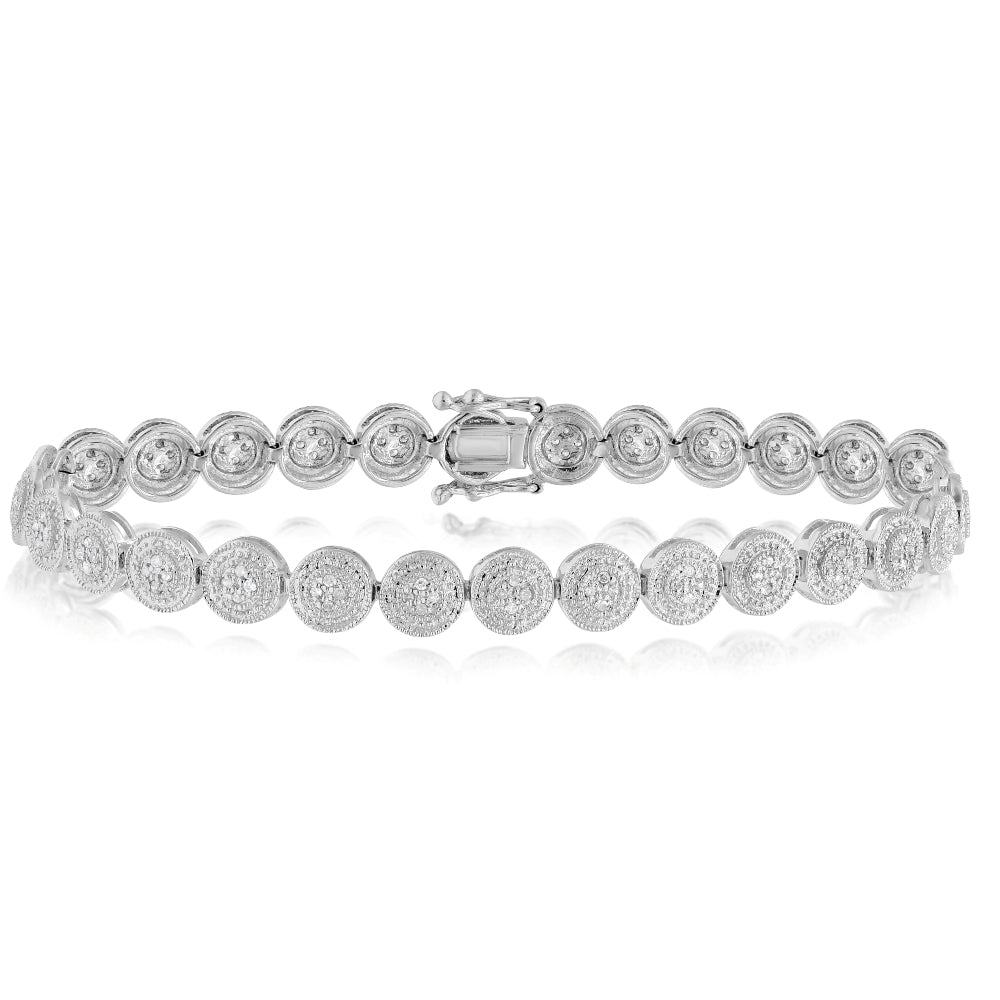 0.43 ct. Diamond 14K White Gold Floret Tennis Bracelet