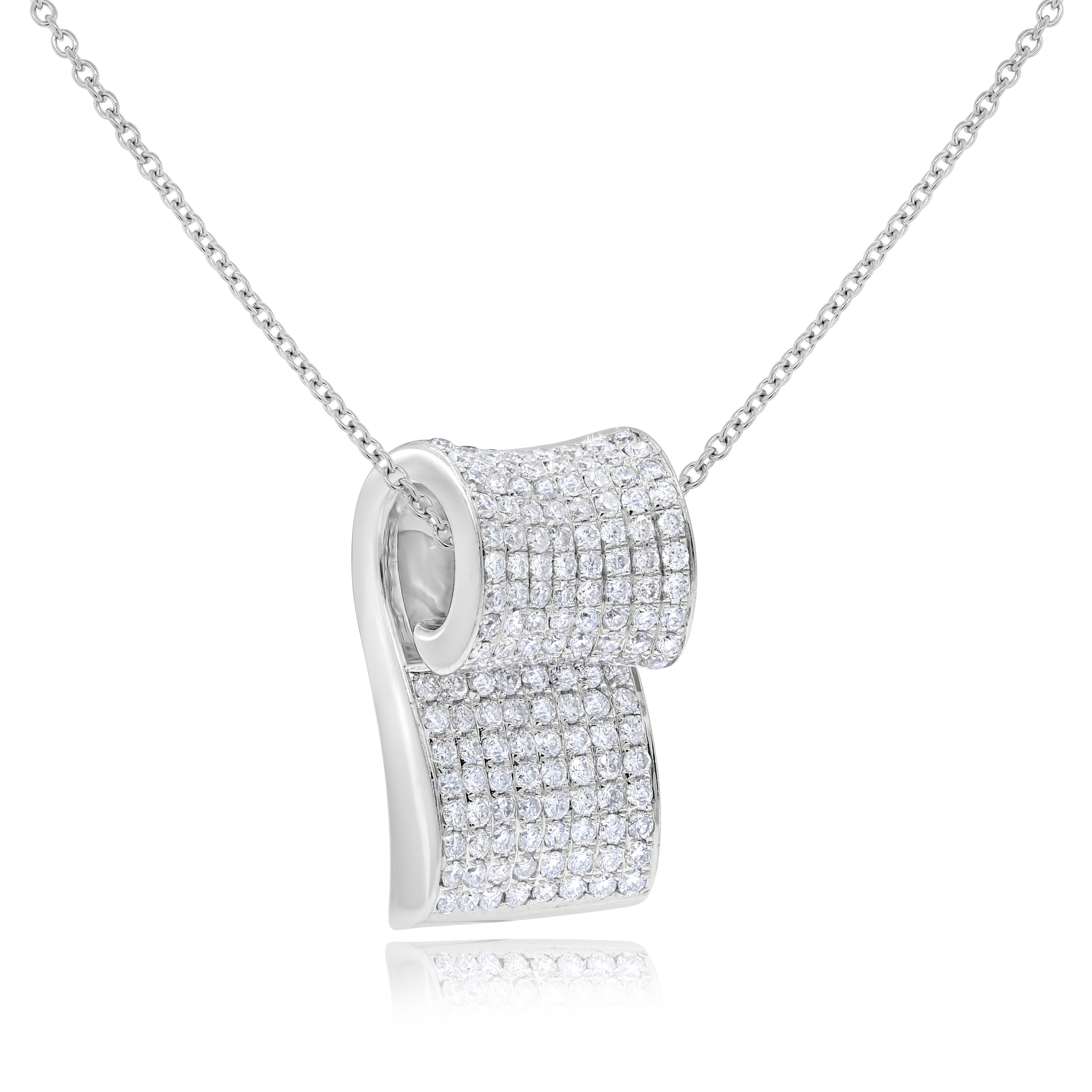 1.01 ct. Diamond 14K White Gold Slide Pendant