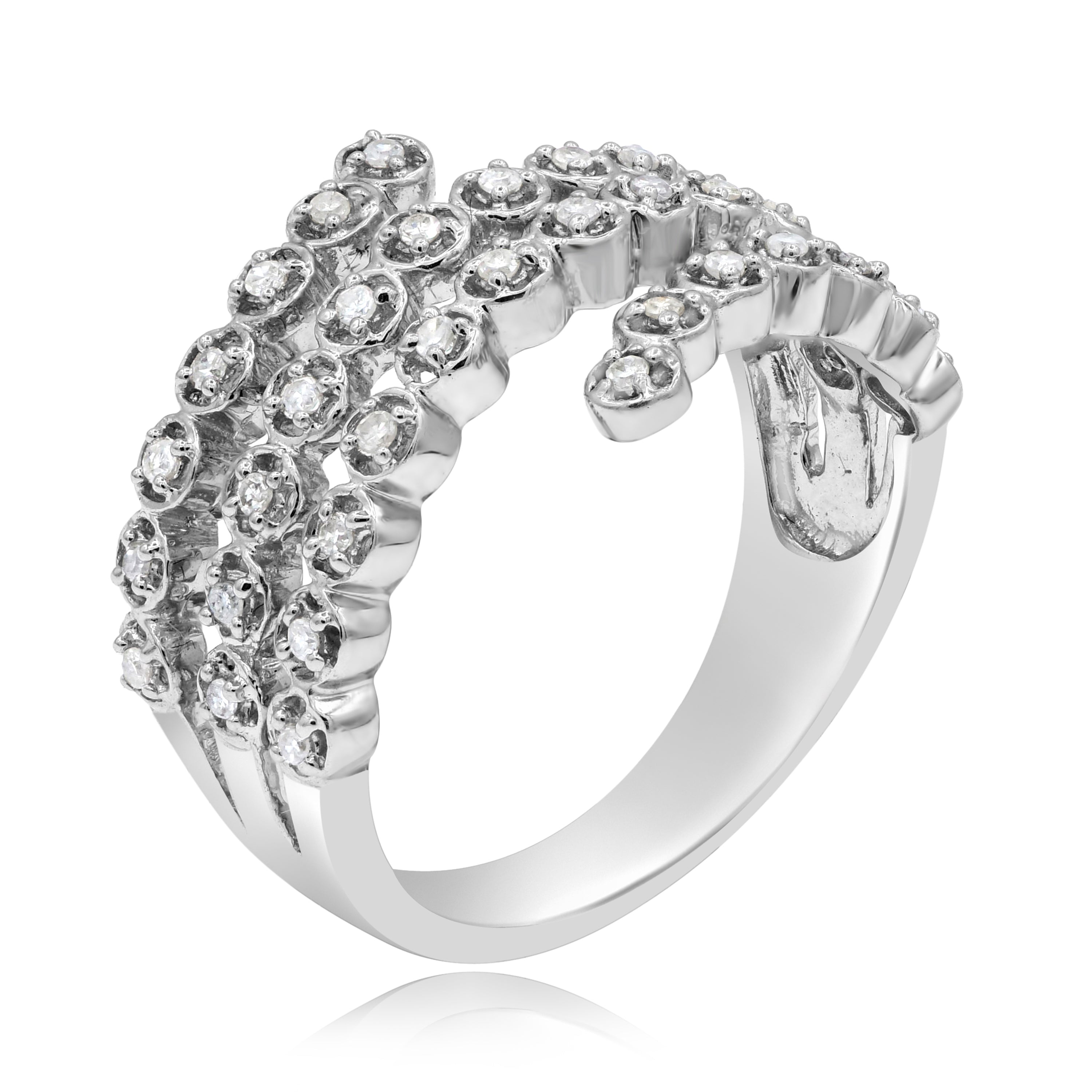 0.2 ct. Diamond 14K White Gold Spiral Ring