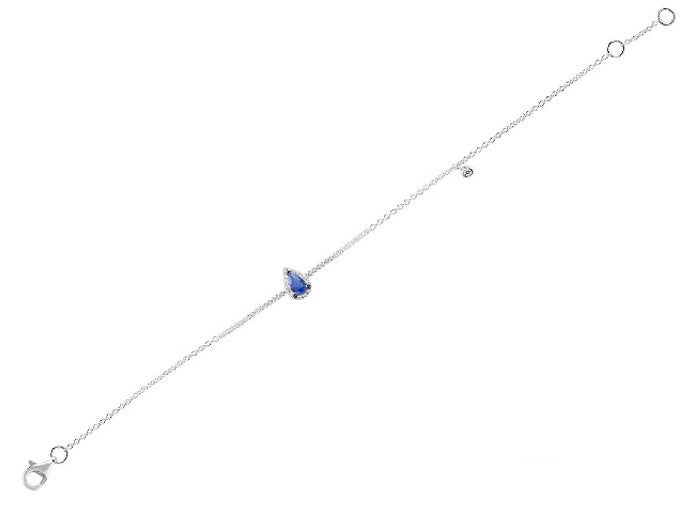 0.26 ct. Sapphire & 0.16 ct. Diamond 14K White Gold Love Bracelet