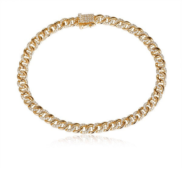 0.85 ct. Diamond 14K Yellow Gold Cuban Link Chain Necklace