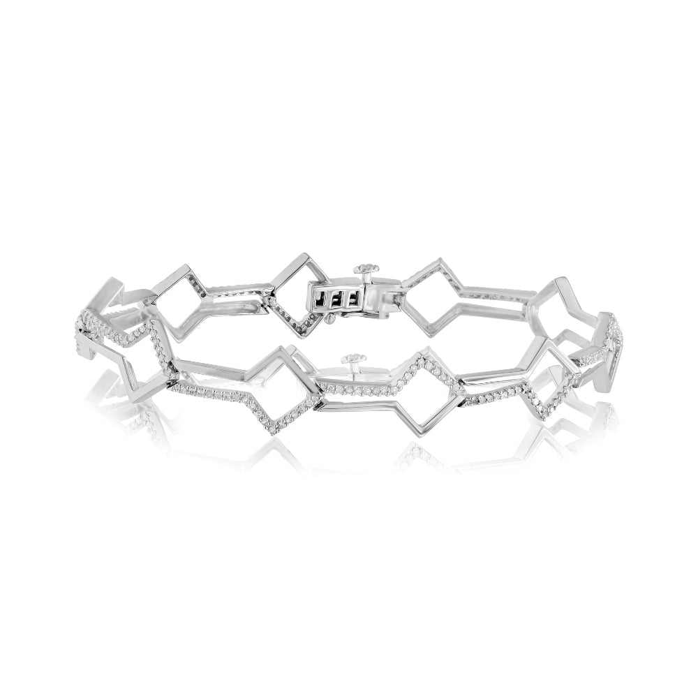 0.5 ct. Diamond 14K White Gold Square Pave Bracelet