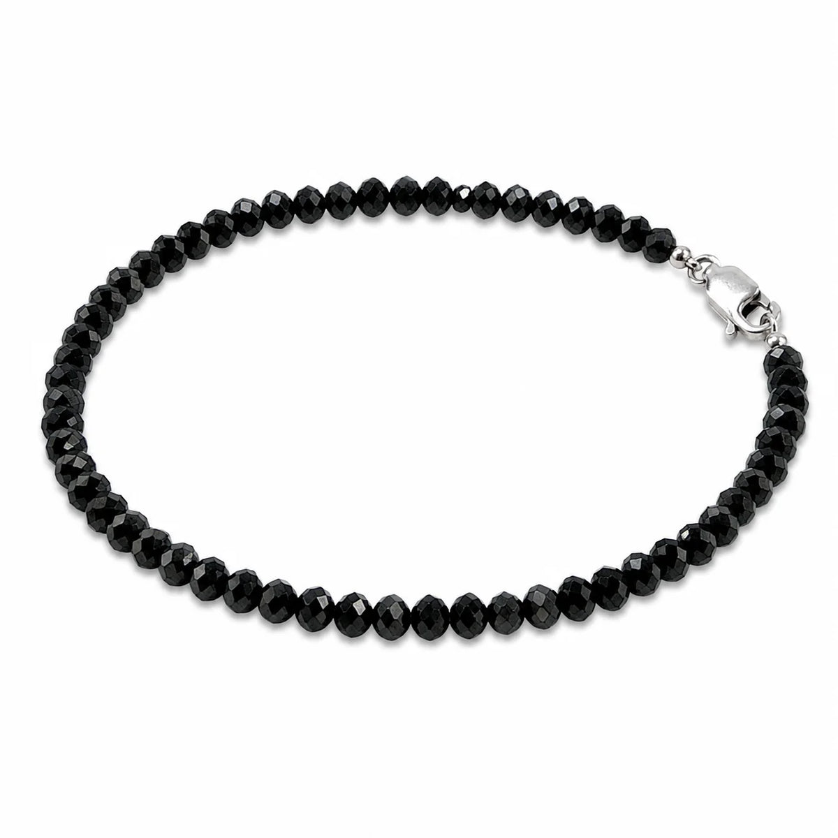 24.33 ct. Black Diamond Beaded Bracelet 7" in 14K White Gold