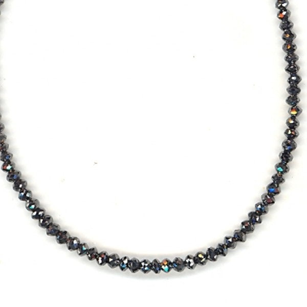 11 ct. Black Diamond Bead 14K Yellow Gold Necklace 18"