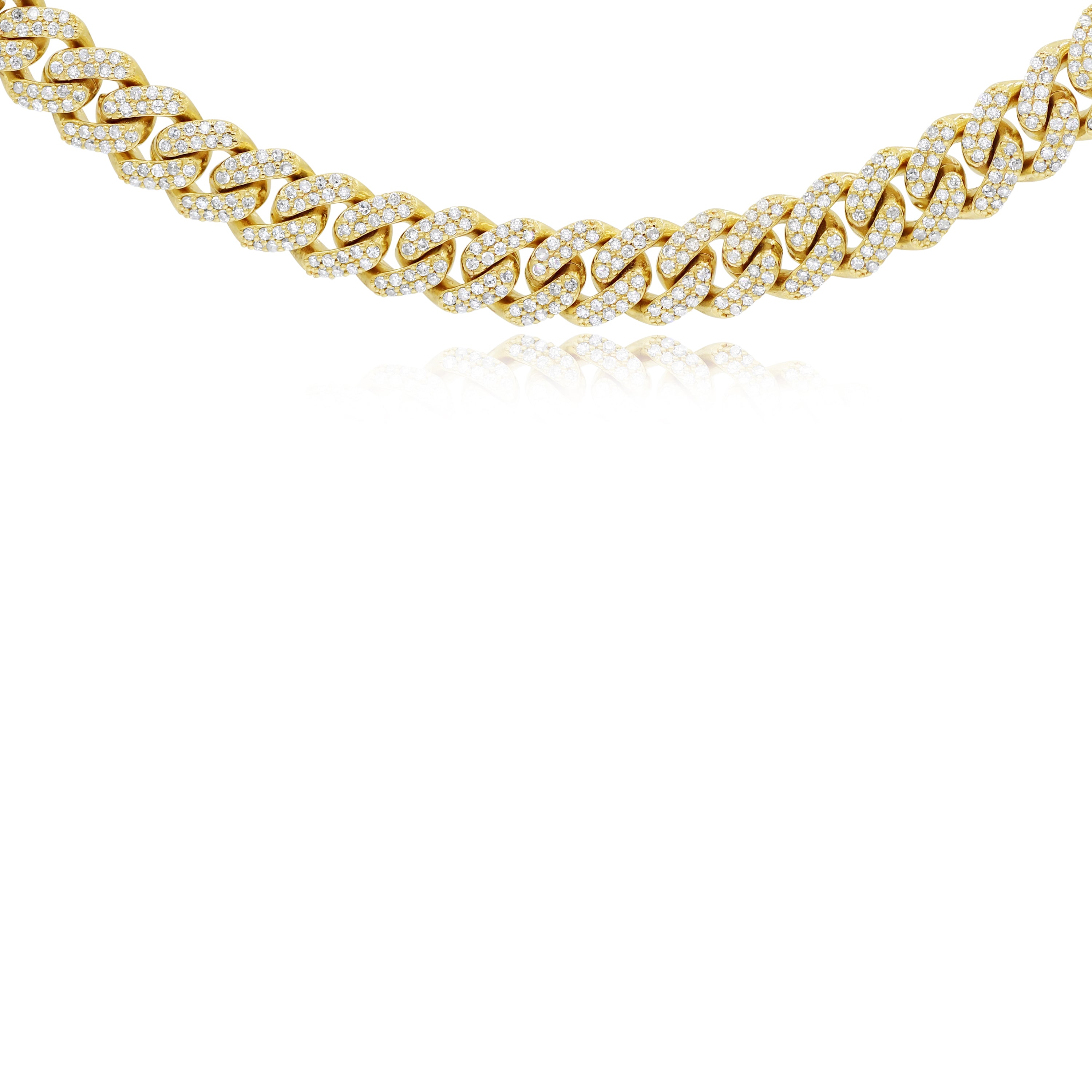 8.43 ct. Diamond 14K Yellow Gold Cuban Link Chain Necklace 22"