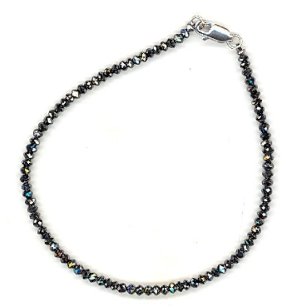 15.81 ct. Black Crystal 14K White Gold Bracelet 7"