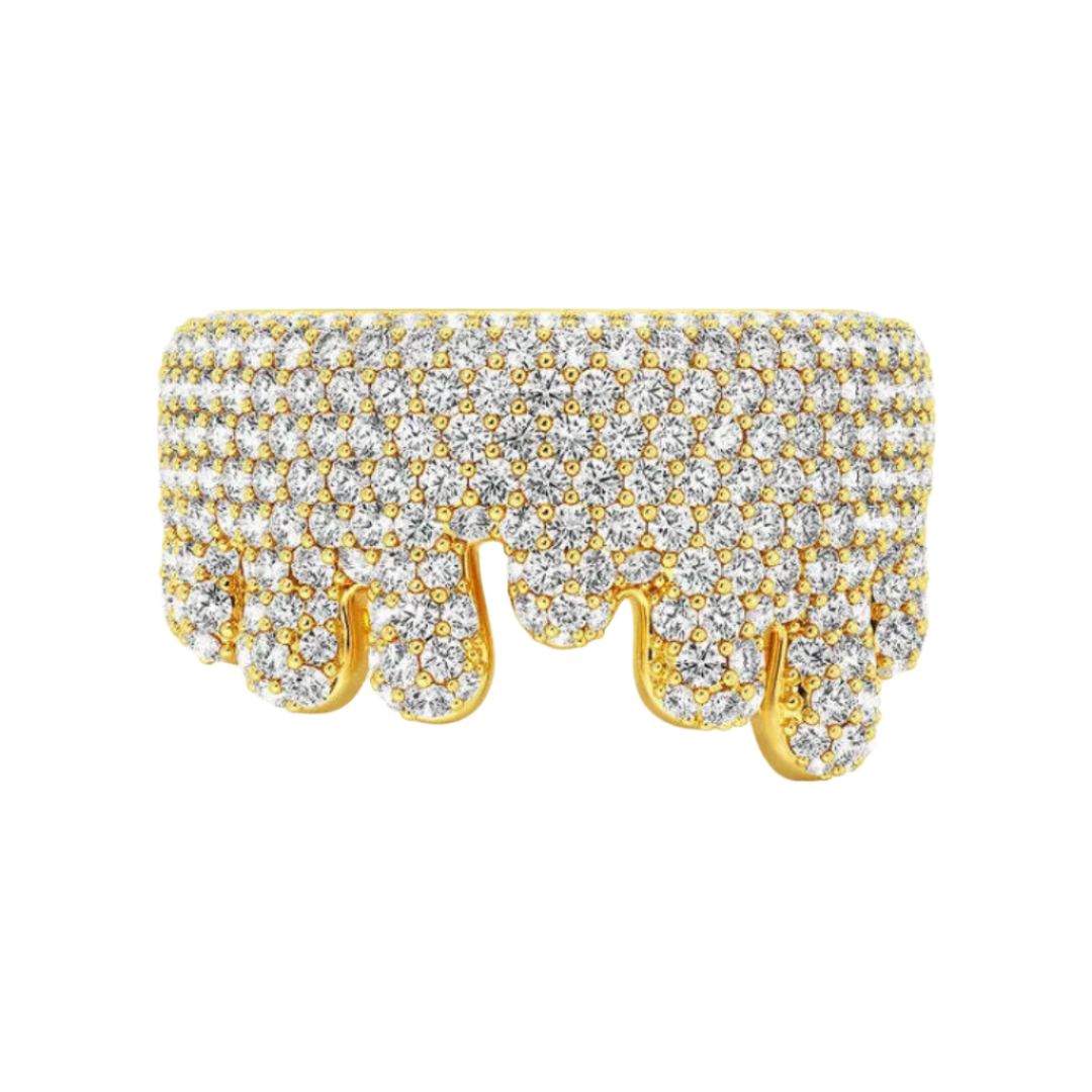 2.76 ct. Diamond 14K Yellow Gold Dripping Bubbly Ring