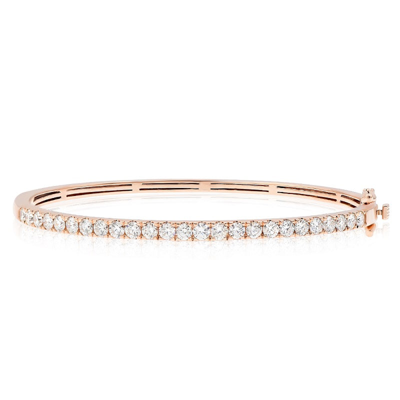 2.1 ct. Diamond 18K Rose Gold Pave Bar Half Eternity Bagle Bracelet