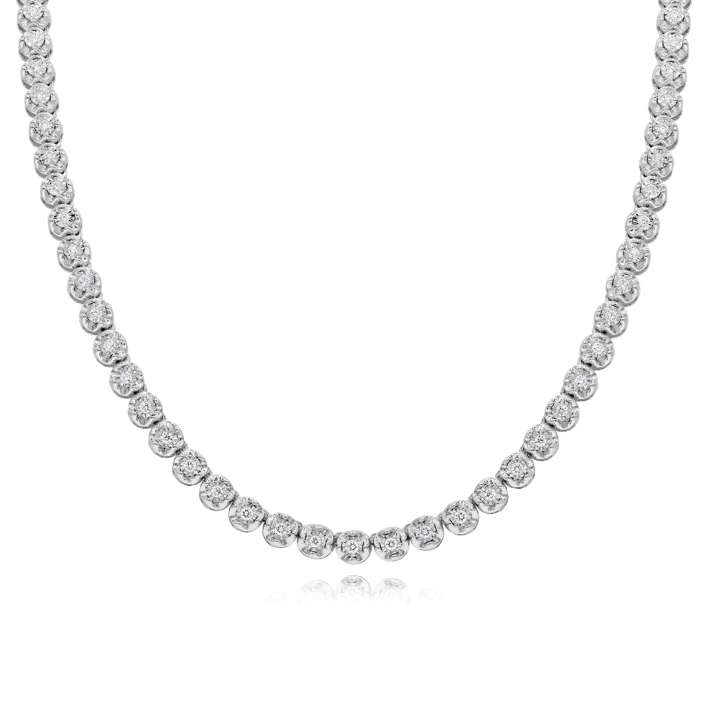 1.68 ct. Diamond 18K White Gold Tennis Necklace