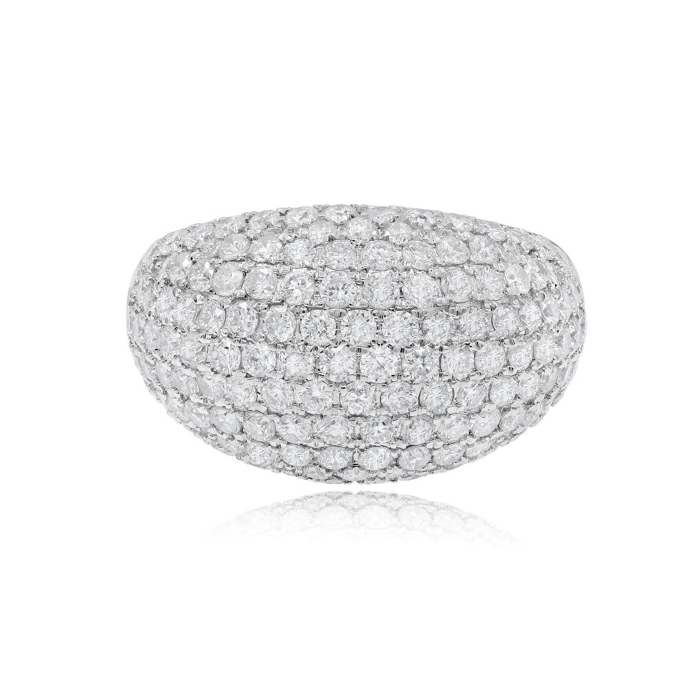 2.95 ct. Diamond Cluster Bombe Eternity 14K White Gold Band