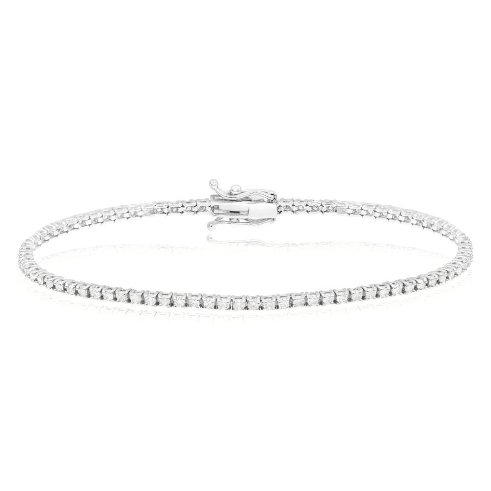 1.23 ct. Diamond 14K White Gold Tennis Bracelet