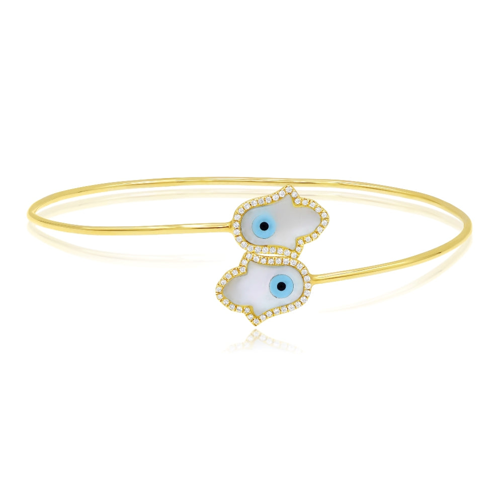 3.28 ct. Mother of Pearl Evil Eye Diamond Bracelet
