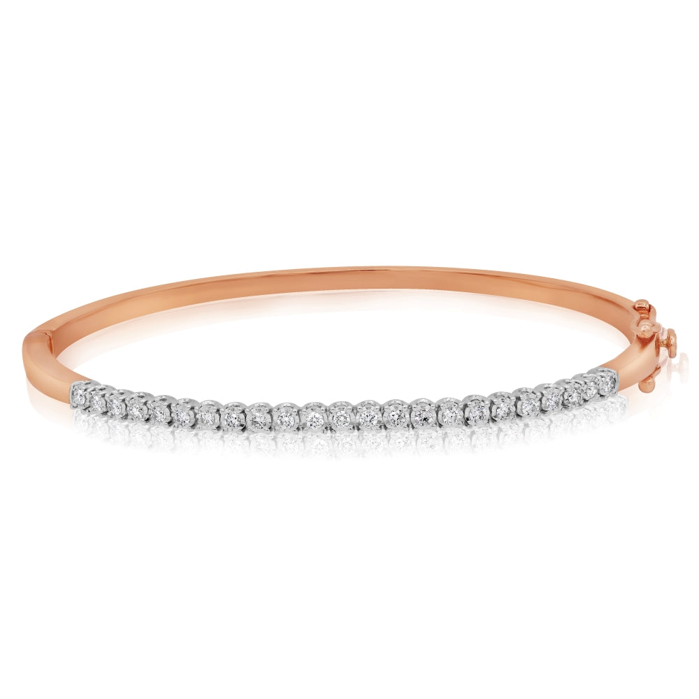 0.51 ct. Diamond 14K Rose Gold Line Bracelet