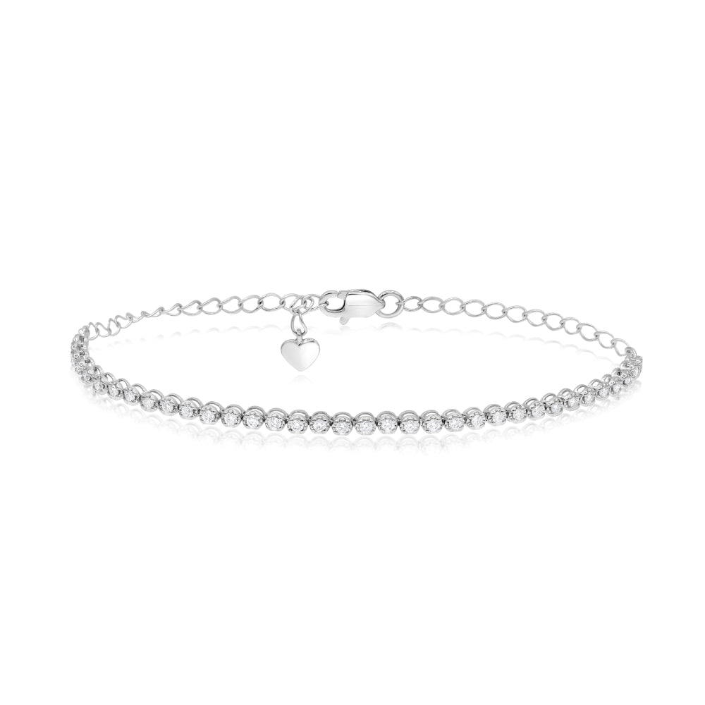 0.49 ct. Diamond 14K White Gold Adjustable Tennis Bracelet