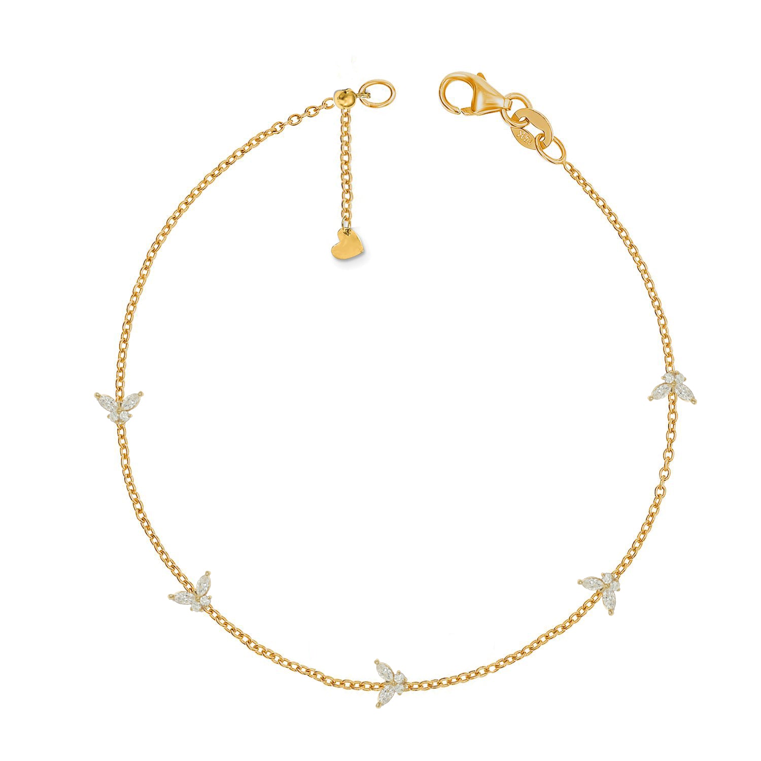 0.81 ct. Diamond 14K Yellow Gold Butterfly Bracelet