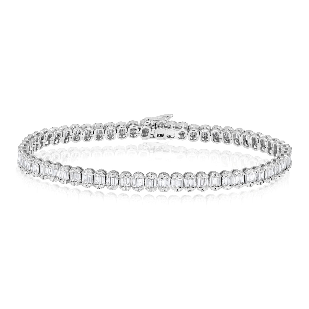 4.85 ct. Diamond 18K White Gold Tennis Bracelet