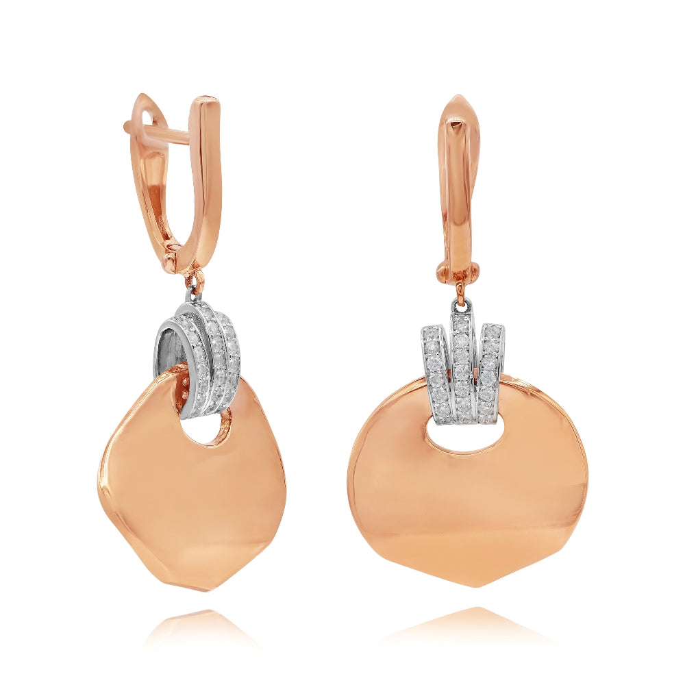 0.27 ct Diamond 18K Rose and White Gold Earrings