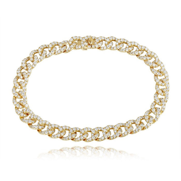 3.55 ct. Diamond 14K Yellow Gold Cuban Link Bracelet