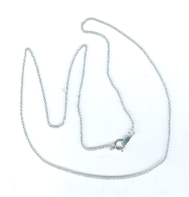 14K White Gold Chain 18"
