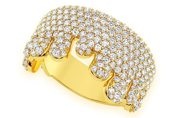 2.76 ct. Diamond 14K Yellow Gold Dripping Bubbly Ring