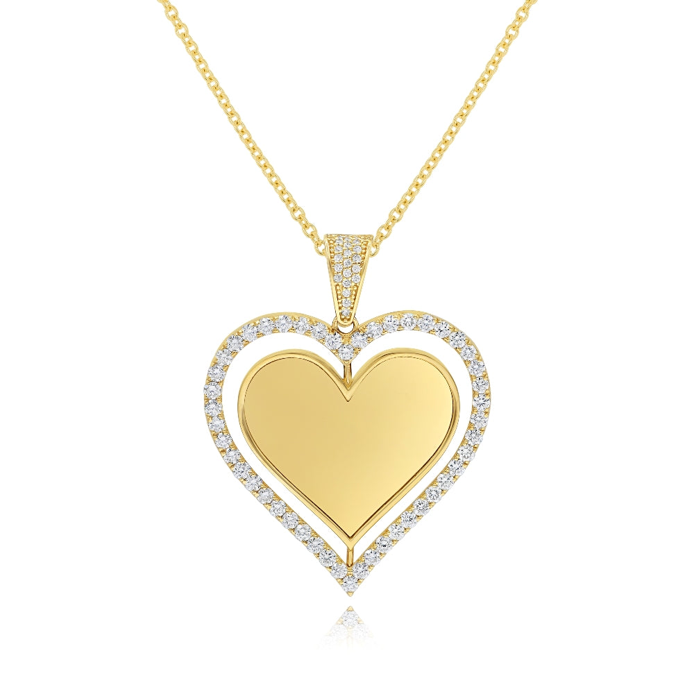 2.02 ct. Diamond 14K Yellow Gold Heart Pendant