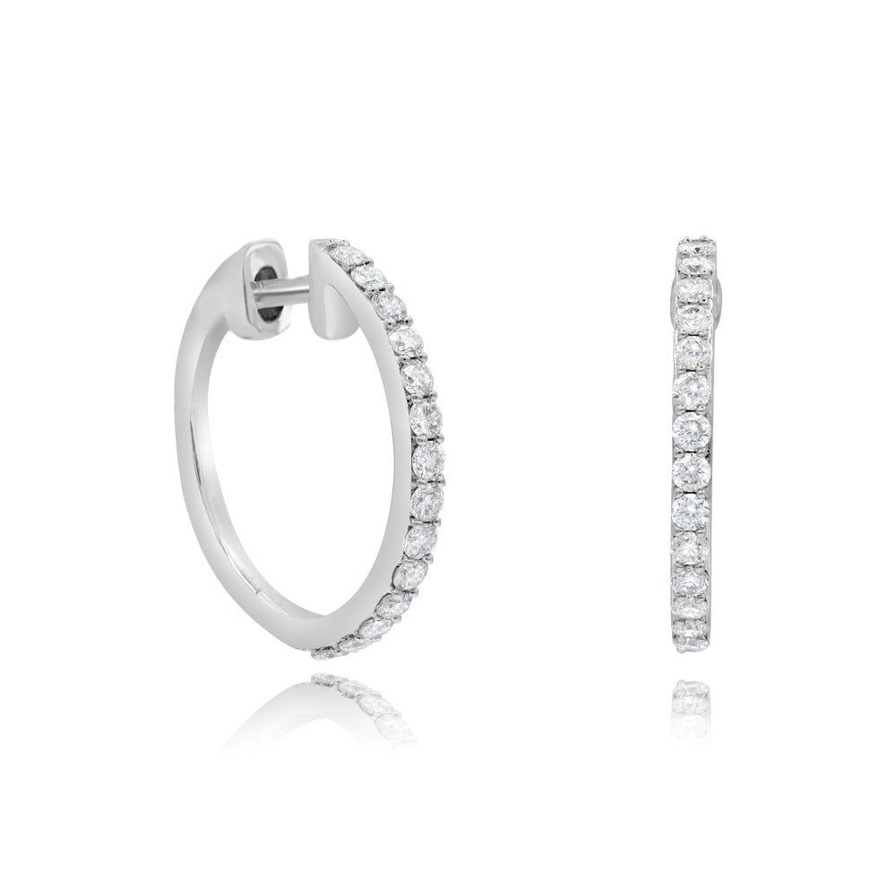 0.45 ct. Diamond 14K White Gold Hoop Earrings
