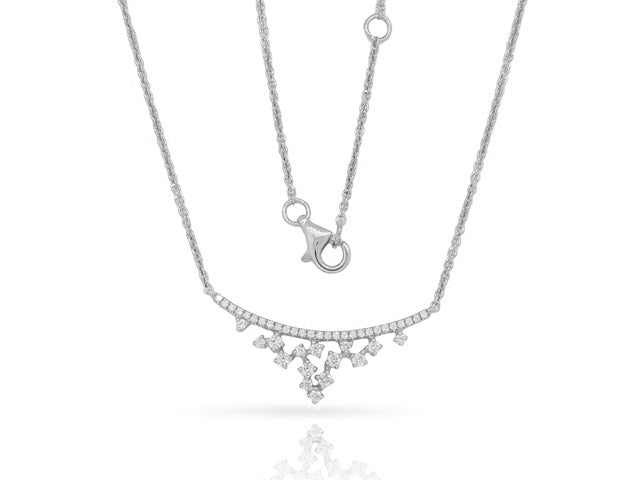 0.27 ct. Diamond 14K White Gold  Floating Diamond Bib Necklace 18"