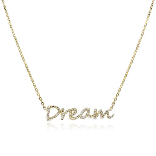 0.22 ct. Diamond 14K Yellow Gold 3D Chain 'Dream' Necklace 18"