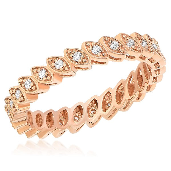 0.27 ct. Diamond 18K Rose Gold Leaf Eternity Band