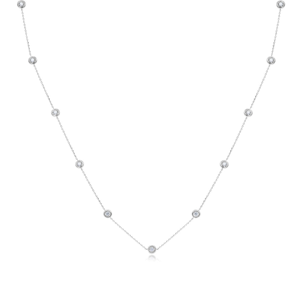 0.43 ct. Diamond 14K White Gold Diamond By The Yard Necklace 16'-18''