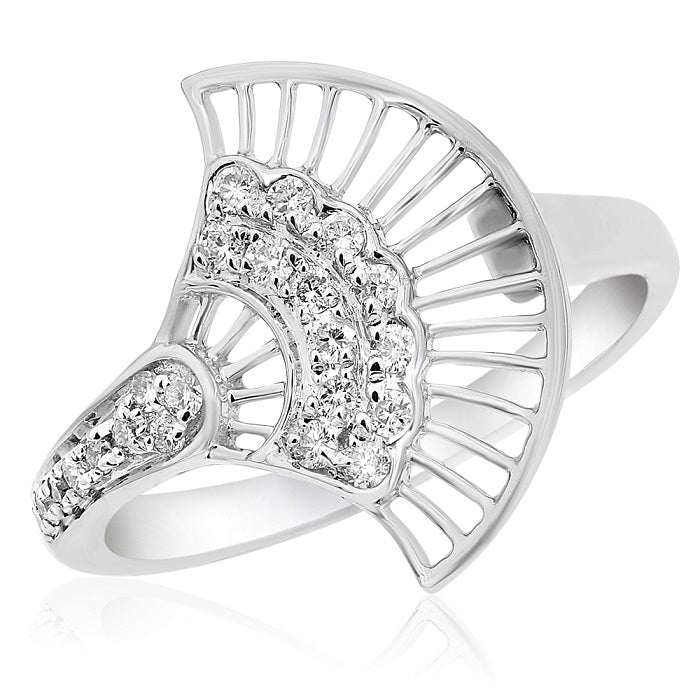 0.22 ct. Diamond 14K White Gold Fan Shape Ring