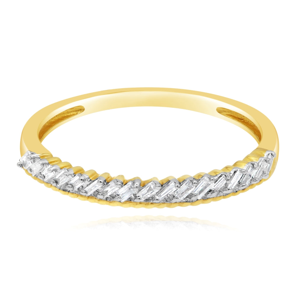 0.12 ct. Diamond 14K Yellow Gold Band