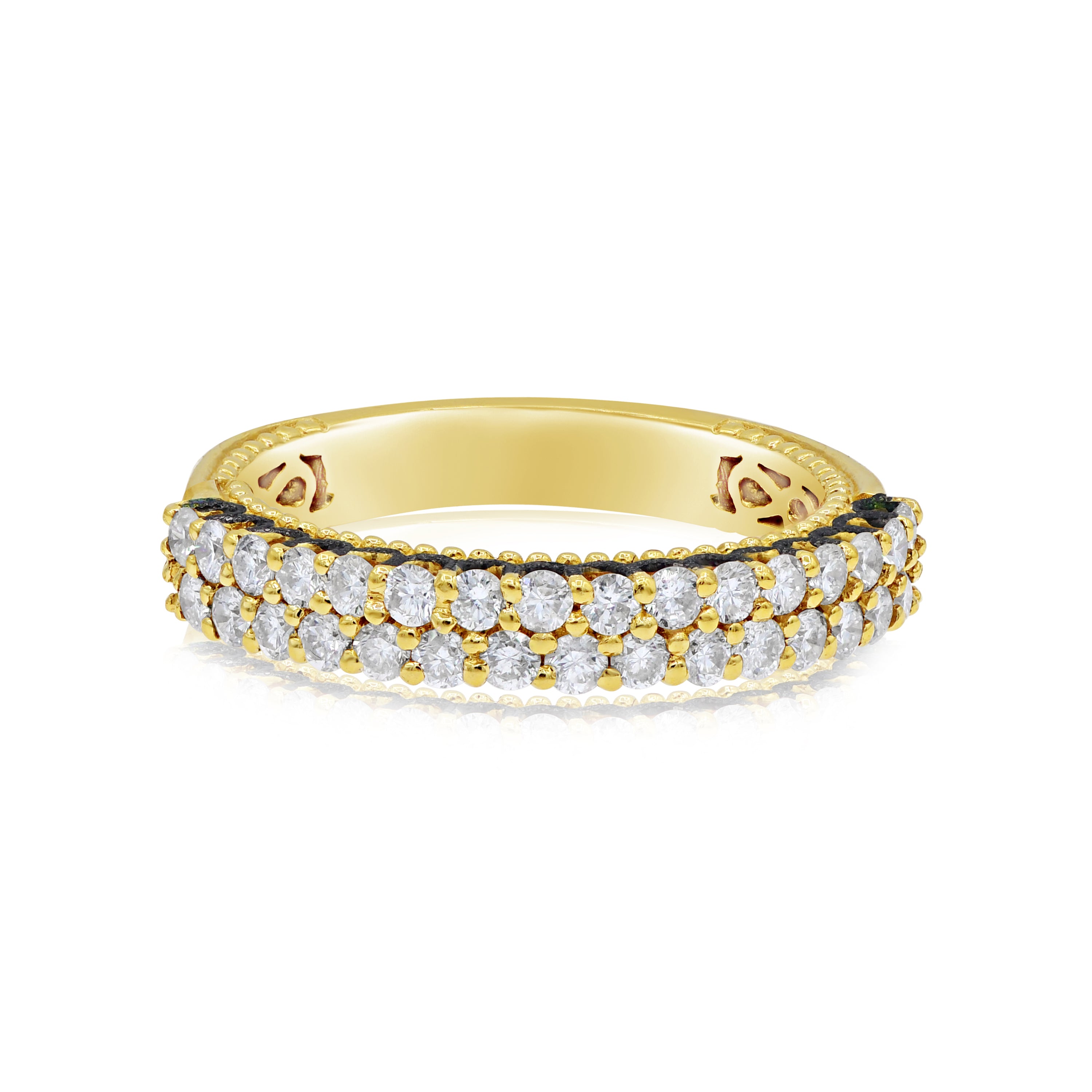 0.85 ct. Diamond 18K Yellow Gold Half Eternity Band